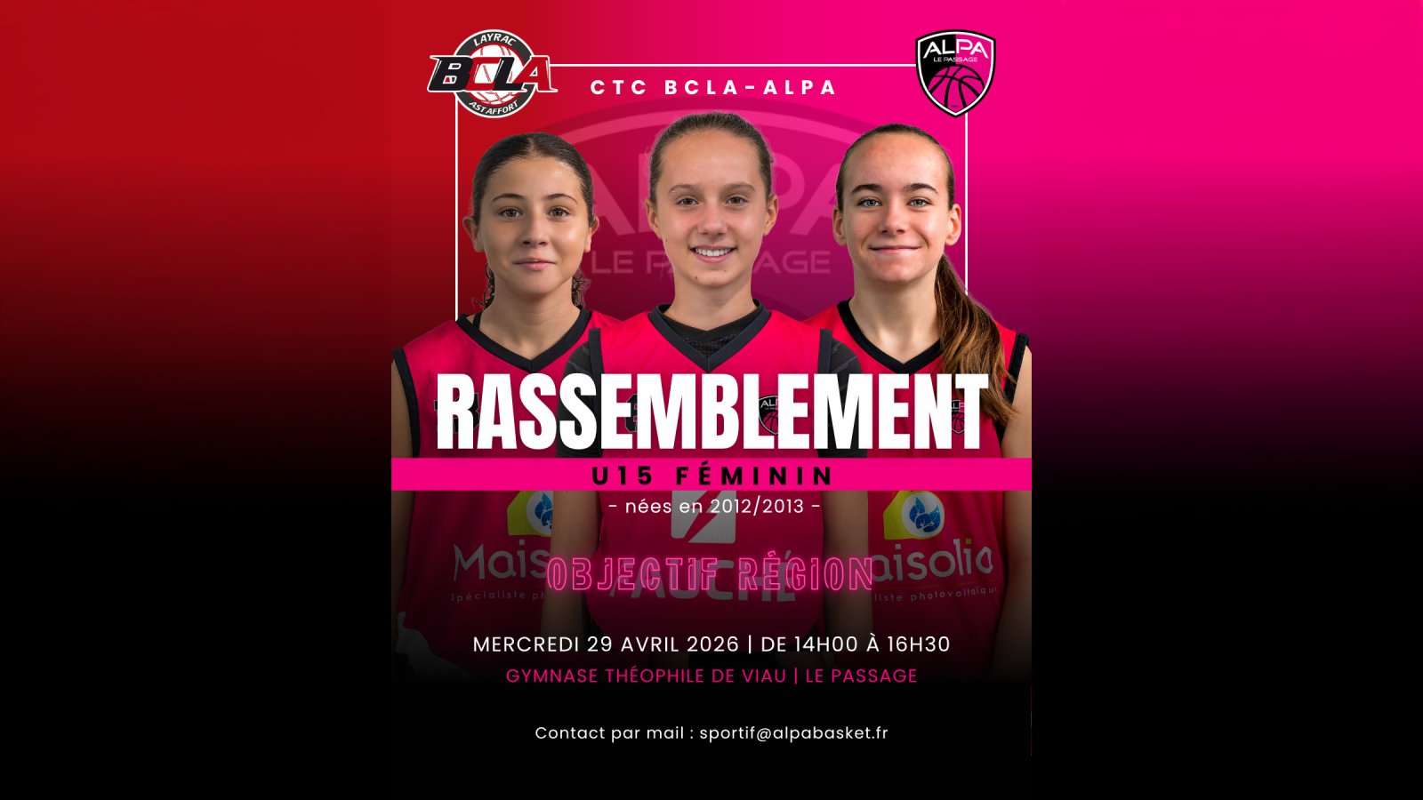 Rassemblement U15 Féminin 2026/2027
